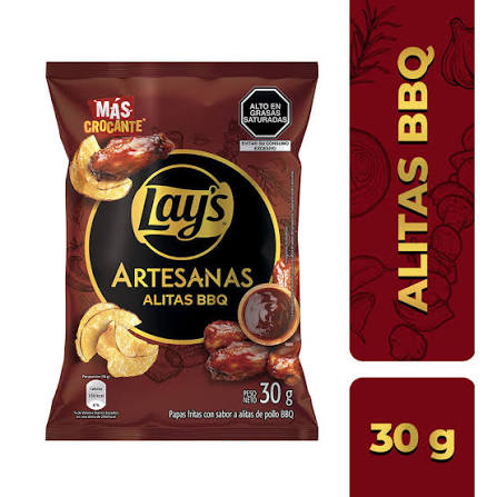 LAYS ARTESANAS ALITAS BBQ  x 30 G