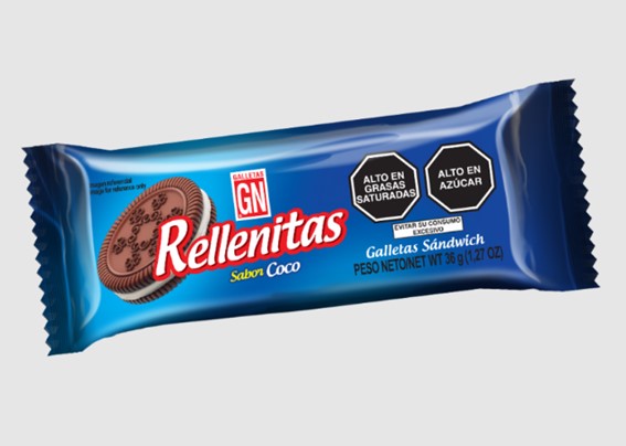 GALLETAS RELLENITAS SABOR COCO x  36 g