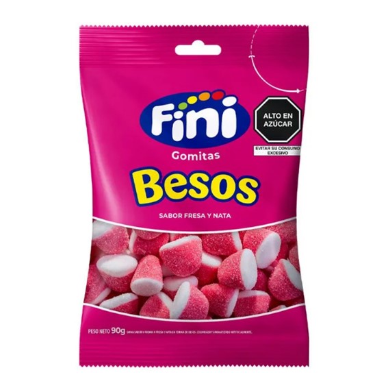 GOMITAS BESOS SABOR FRESA Y NATA x 90 g
