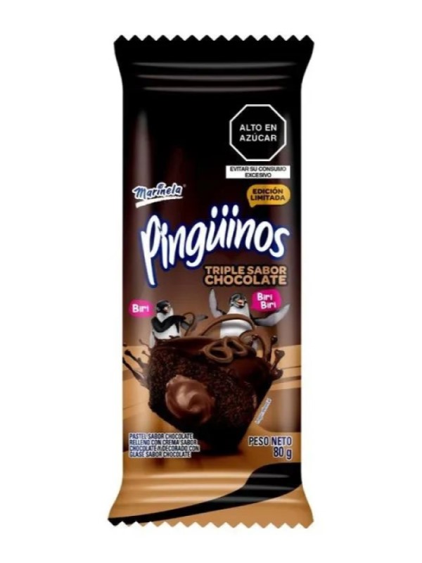 PINGUINOS TRIPLE SABOR CHOCOLATE x 80 g