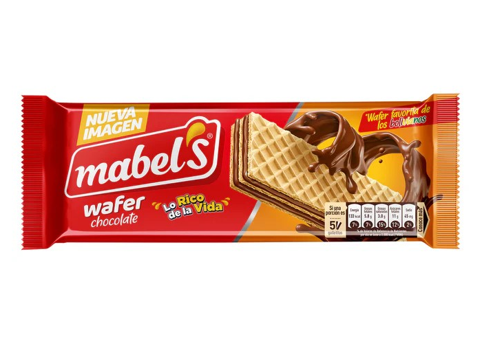 WAFER MABELS SABOR CHOCOLATE x 100g