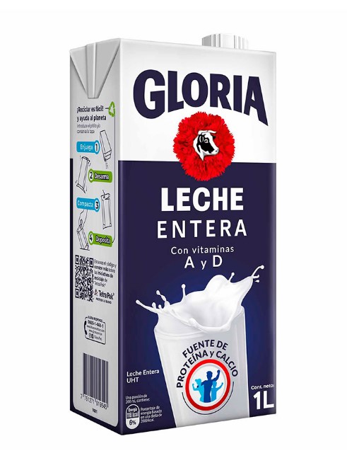 LECHE GLORIA UHT ENTERA TTP x 1 L