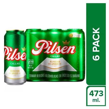 CERVEZA PILSEN CALLAO LATA x 473 ml (6 UNIDADES)