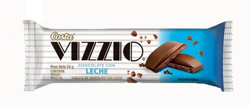 VIZZIO TABLETA CHOC CON LECHE x 24 g