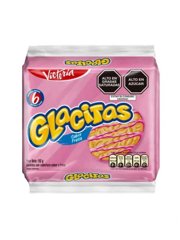 GALLETAS GLACITAS SABOR FRESA 192g x 6 und
