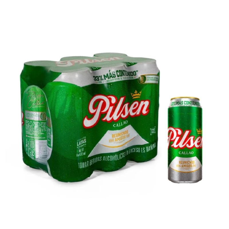CERVEZA PILSEN CALLAO L 473 ml x 6 unid